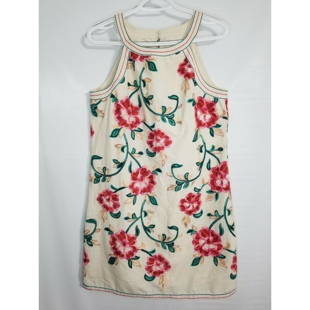 Max Studio Floral Sleeveless Mini Cotton Dress Sundress Women Size M